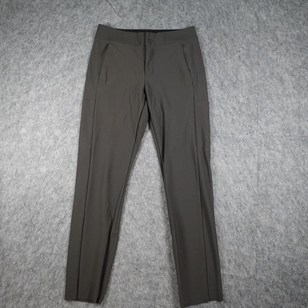 Athleta Pant Women 4 Gray Stellar Trouser Travel Work Casual Ankle Slit Luna